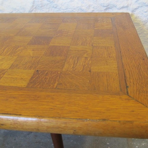 Mid-century parquet top coffee table