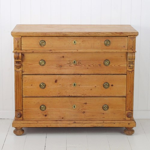 Pitch Pine Chest Of Drawers