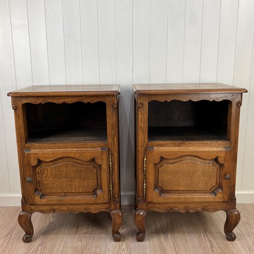 Pair Of French Oak Bedside Tables