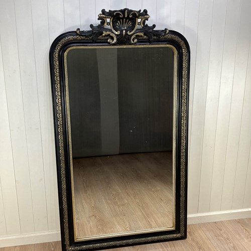 Large Ebonised And Gilt French Mirror