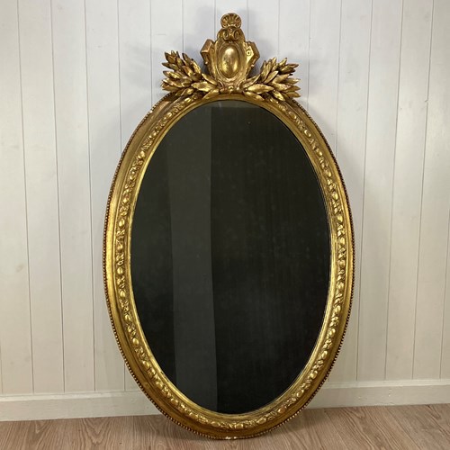 Large Oval Gilt French Mirror