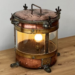 Large Copper And Brass Ship’S Lamp