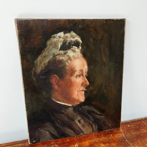 19Th Century Unframed Oil On Canvas Portrait