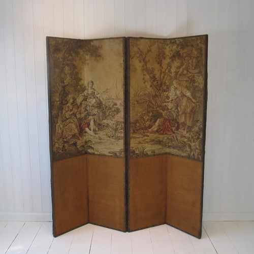 Four-panel tapestry screen