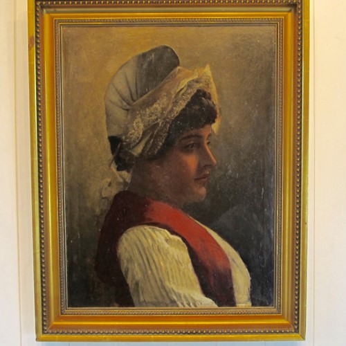 19th century oil portrait of Dutch woman