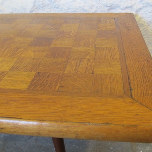 Mid-Century Parquet Top Coffee Table