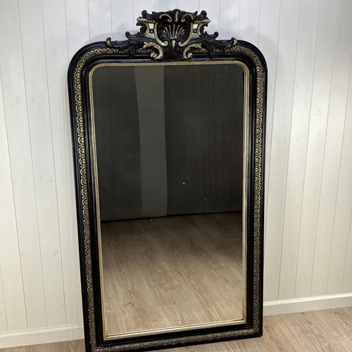 Large Ebonised And Gilt French Mirror