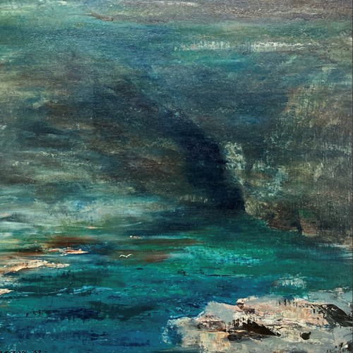 An Oil On Board Painting ‘Sea Cave’ Trevose Head