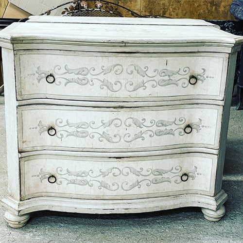 Pair Of Antique Matching Chest Of Drawers With Later Painted Details