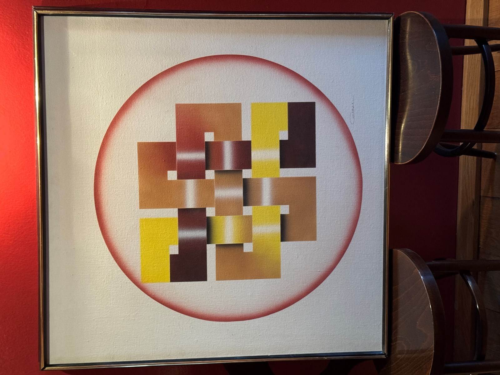 American Abstract Oil On Canvas C 1970S/80S - The Hoarde Vintage