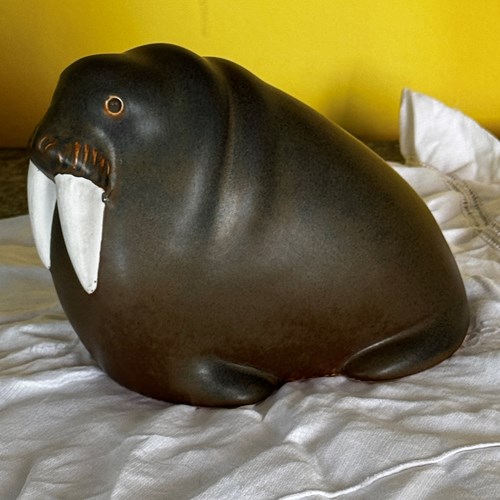 Rare Ceramic Walrus Designed By Taisto Kaasinen For Arabia Finland