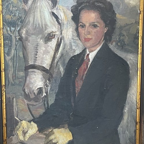 Equestrian Portrait Of Rose Davson By Marjorie Heath (1905-94)