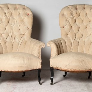 High Back Pair Of French Chairs