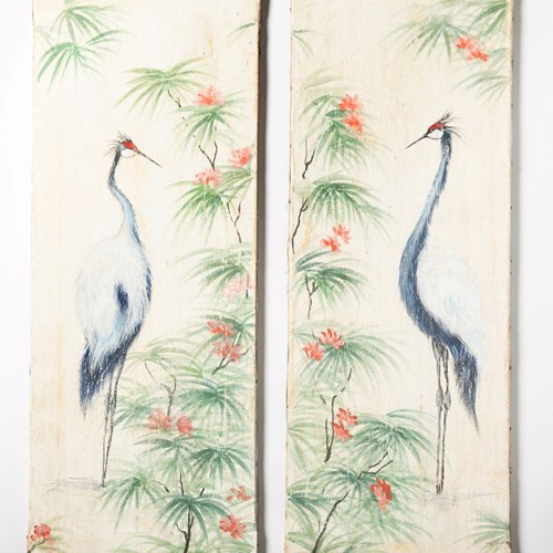 Pair Of Painted Canvas Panels