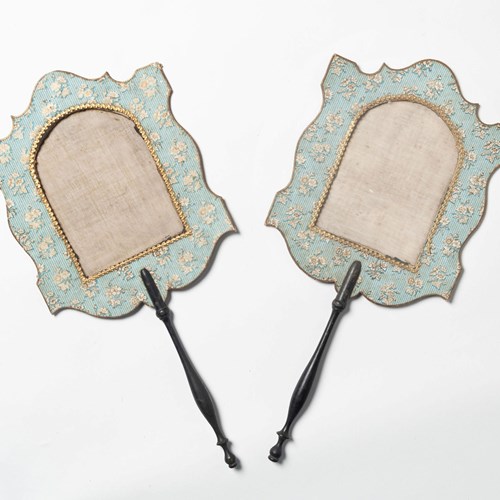 Antique French Pair Of Face Screens