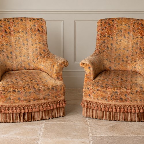 Antique French Pair Of Napoleon III Chairs For Upholstery