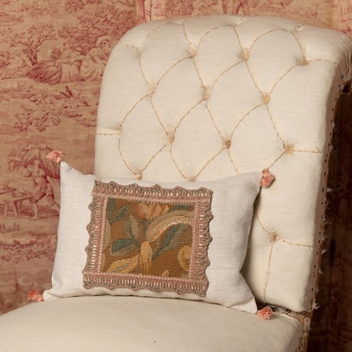 Antique French Aubusson cushion