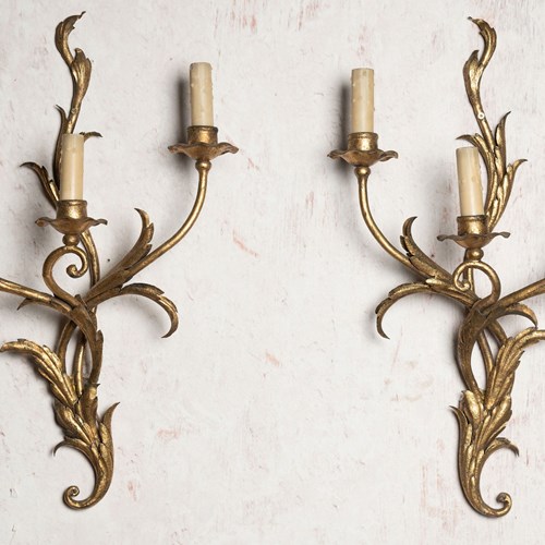 Pair Of Tole French Wall Lights