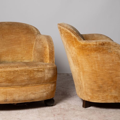 Art Deco Pair Of French Tub Chairs