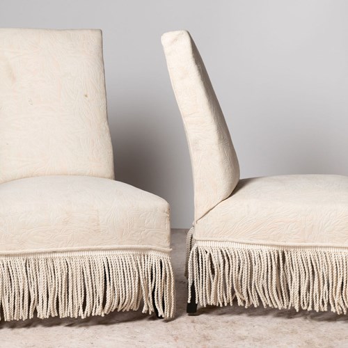 French Pair Of Slipper Chairs For Upholstery