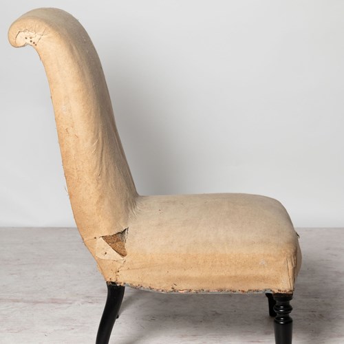 Antique French Slipper Chair 