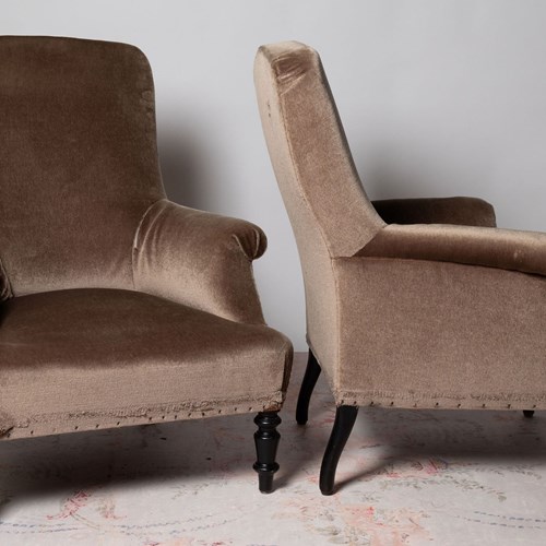French Pair Of Napoleon III Chairs For Upholstery