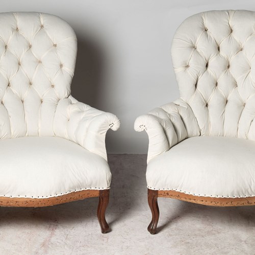 Antique French Pair Of Chairs 