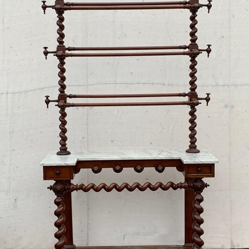 Mahogany hall stand with marble top