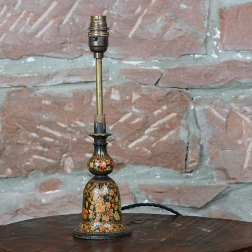 A Kashmiri Paper Maché Table Lamp Circa 1900