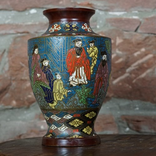 A Japanese Cloisonné Enamel Vase 