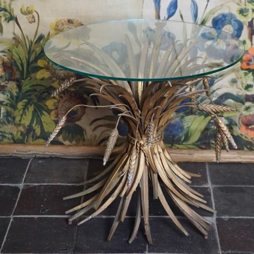 A Gilt Wheatsheaf 'Coco Chanel' Side Table, 1960S