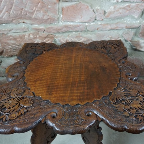 Anglo Indian Carved Campaign Table