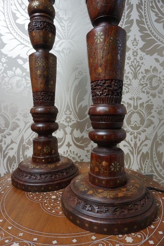 Pair Of Indian Brass Inlaid Table Lamps -no43collectables-dsc03680-main-638047204263763847.JPG