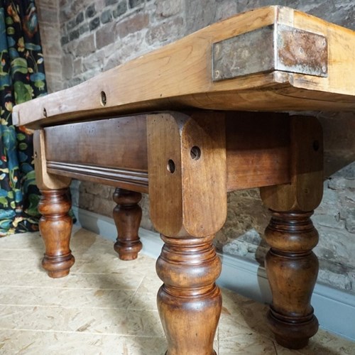 A Substantial Vintage Butchers Block And Stand