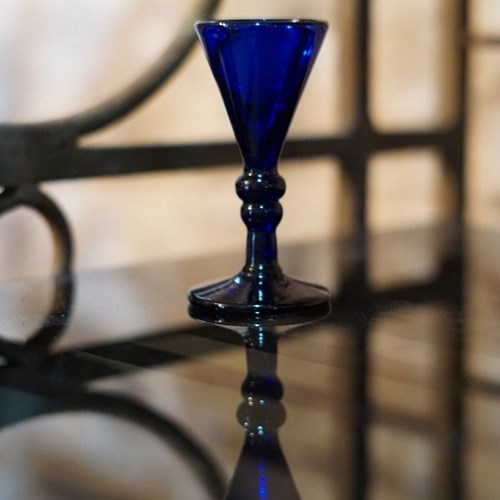 18Th Century Bristol Blue Wine Glass