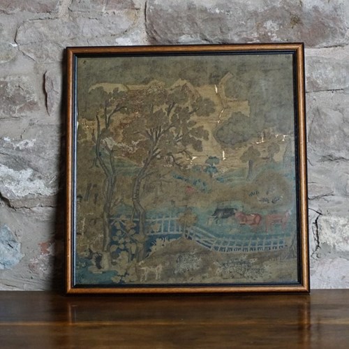 An Eighteen Century Framed Tapestry Fragment