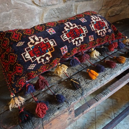 A Large Turkish Carpet And Kilim Floor Cushion