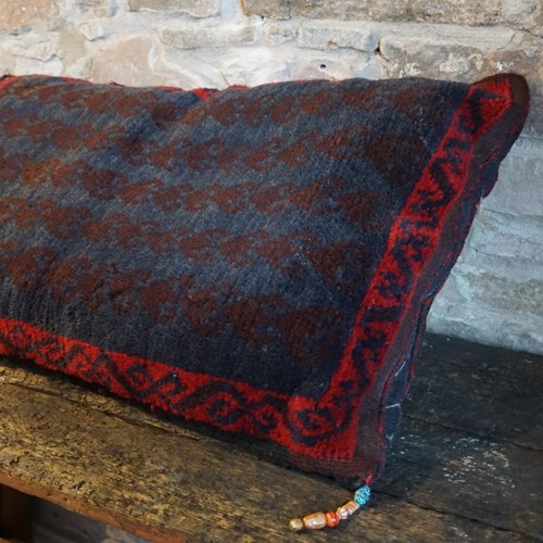 A Large Turkish Carpet And Kilim Floor Cushion 