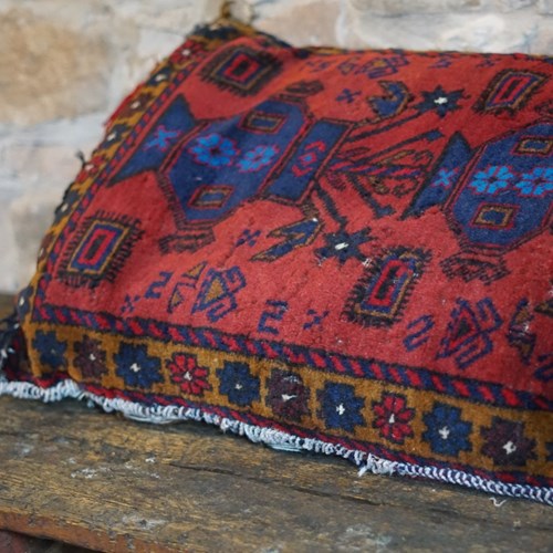 A Large Turkish Carpet And Kilim Floor Cushion 