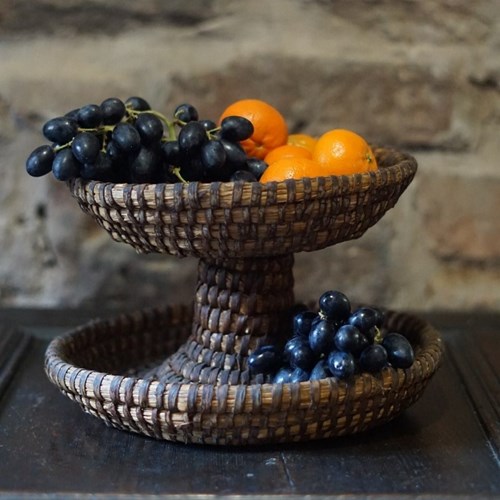 A Vintage French Two Tier Fruit Basket