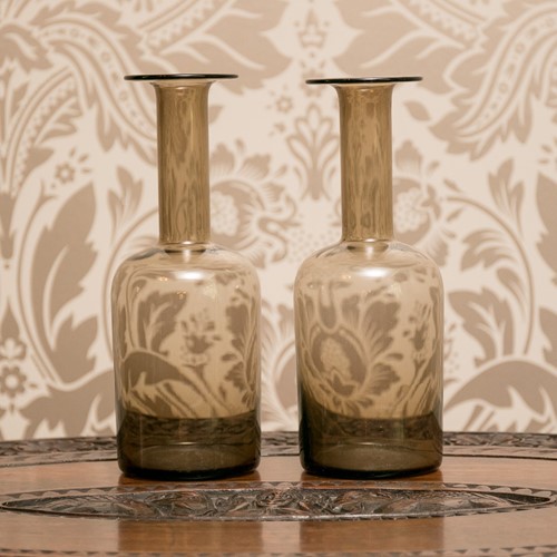 A Pair Of Holmegaard Gul Vases, 1960S