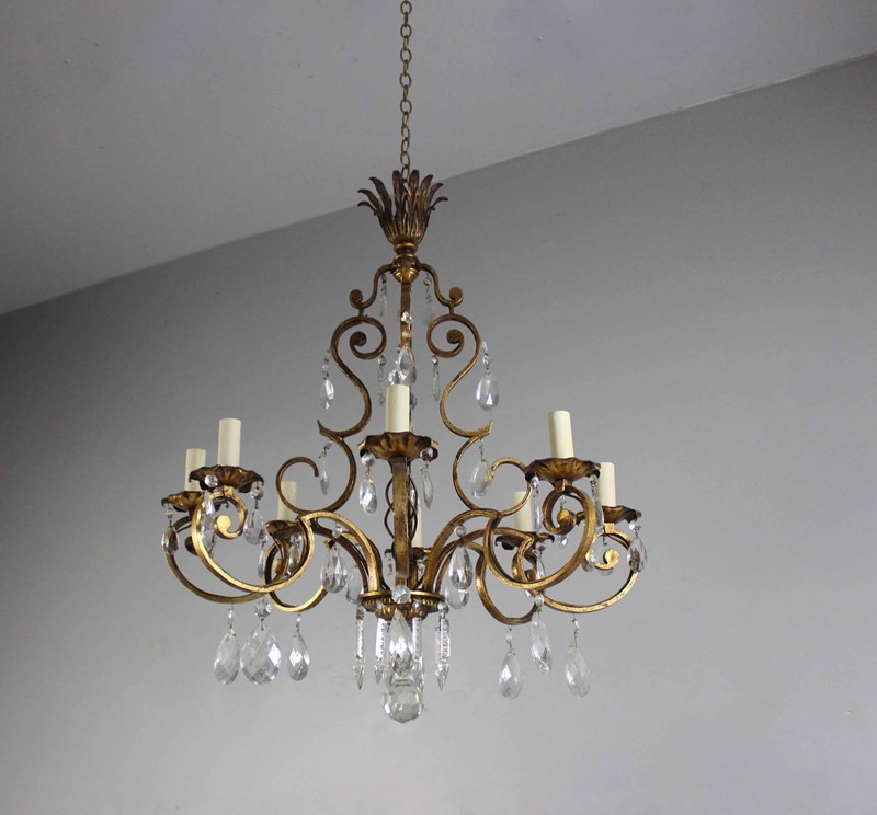 Well balanced gilt metal and cut glass chandelier-norfolk-decorative-antiques-img-2096-main-638041133402295309.jpg