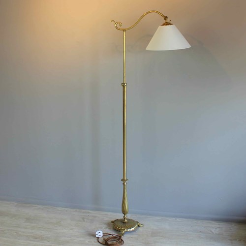 Pretty Slim Profile Adjustable Height Brass Reading Lamp