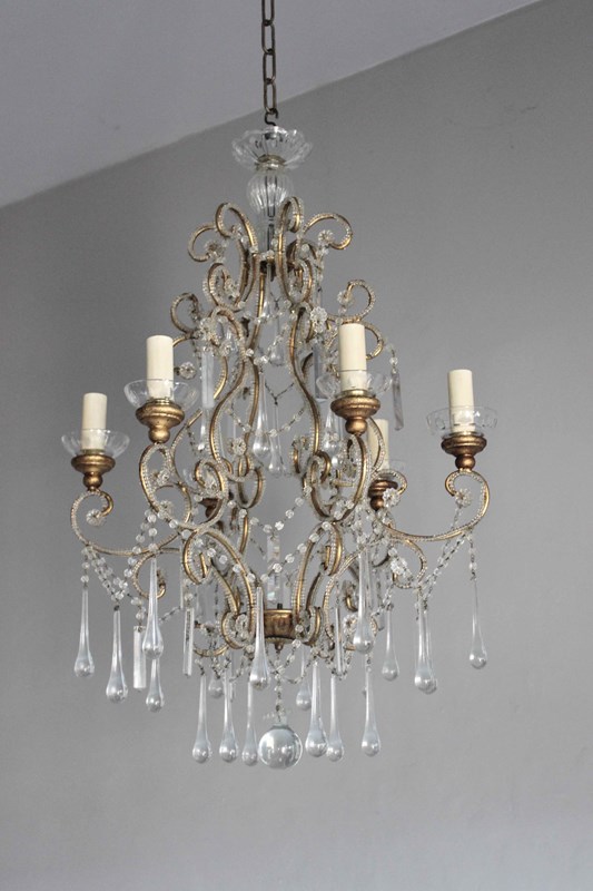 Beaded Giltwood And Clear Glass Antique Chandelier-norfolk-decorative-antiques-img-4181-main-638193274004668444.jpeg
