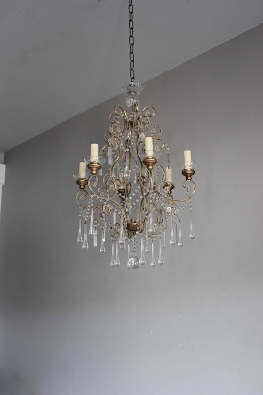 Beaded Giltwood And Clear Glass Antique Chandelier-norfolk-decorative-antiques-img-4191-main-638193274331900968.jpeg