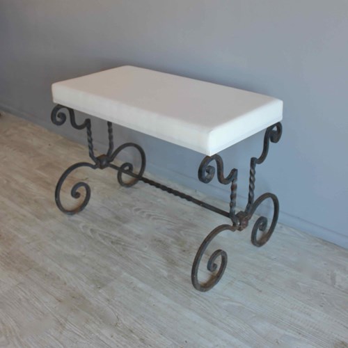 Spanish Scrolled Wrought Iron 'End Of Bed' Stool