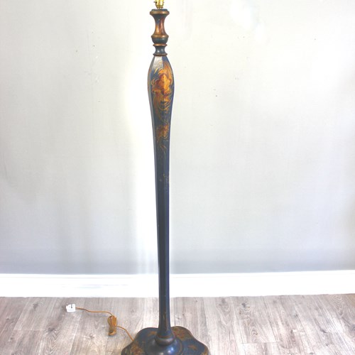 English Country House Chinoiserie Blue Floor Lamp Circa 1930