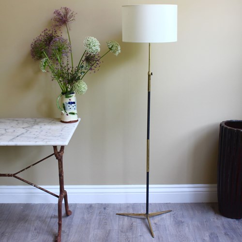 Very Slim Low Profile Adjustable Height Mid Century Floor Lamp