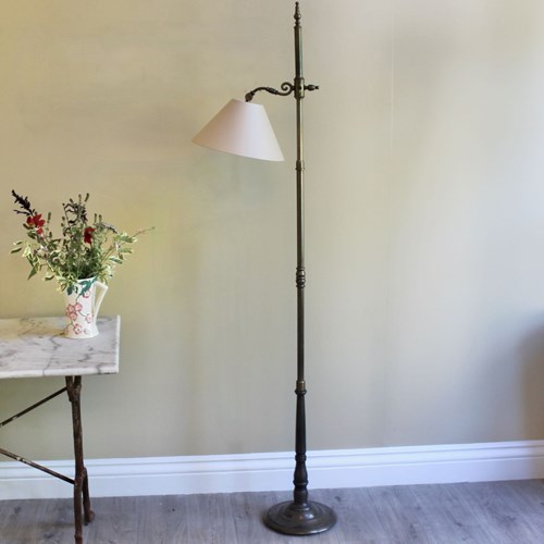Elegant Dark Brass French Adjustable Height Floor Lamp