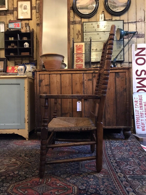 19th Century Bobbin Arm Chair With Rush Seat-nothing-new-19th-century-victorian-country-house-bobbin-turned-arm-chair-with-rush-seat---nothingnewstafford-1-main-638090570875783448.jpg